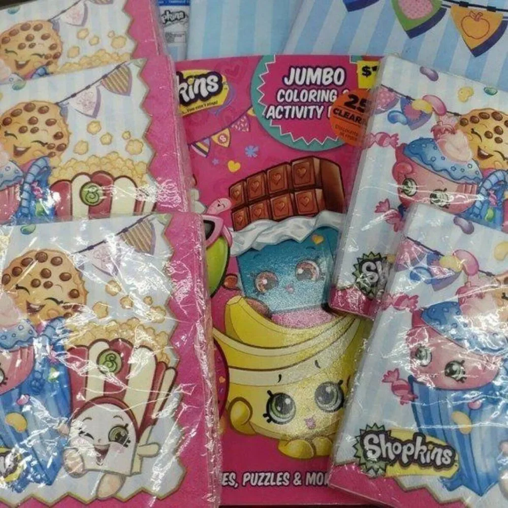 Shopkins Kooky Cookie Table Cover Birthday Party Decorations Napkins Book‎